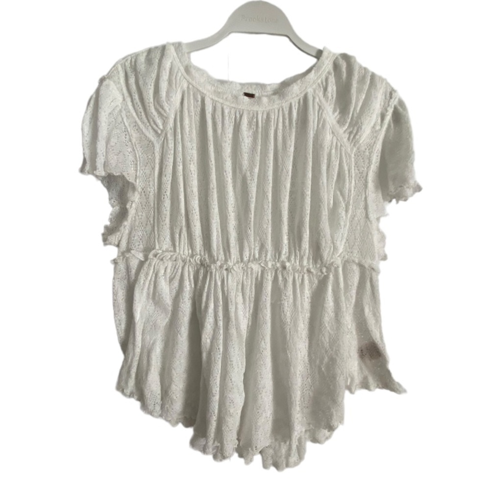 Free People short sleeved white top for women size large